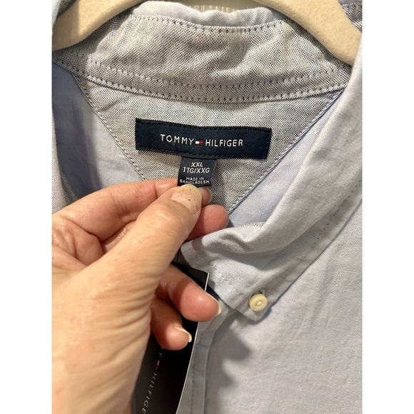 Tommy Hilfiger Vintage 90s Y2K Large Pocket Logo Button up Mens XXL NWT Blue - Picture 5 of 13